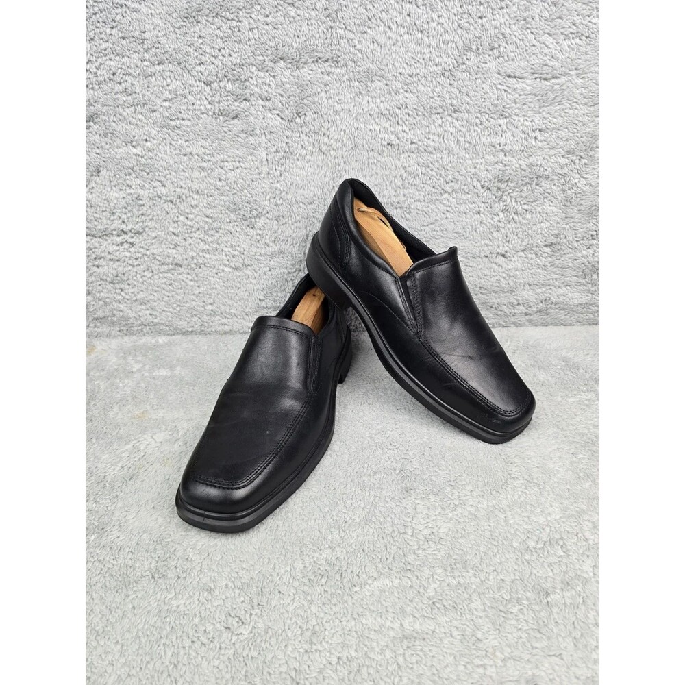​ECCO Helsinki 2 Mens Black Leather Slip On Dress Loafers Shoes Size 42 / 8-8.5